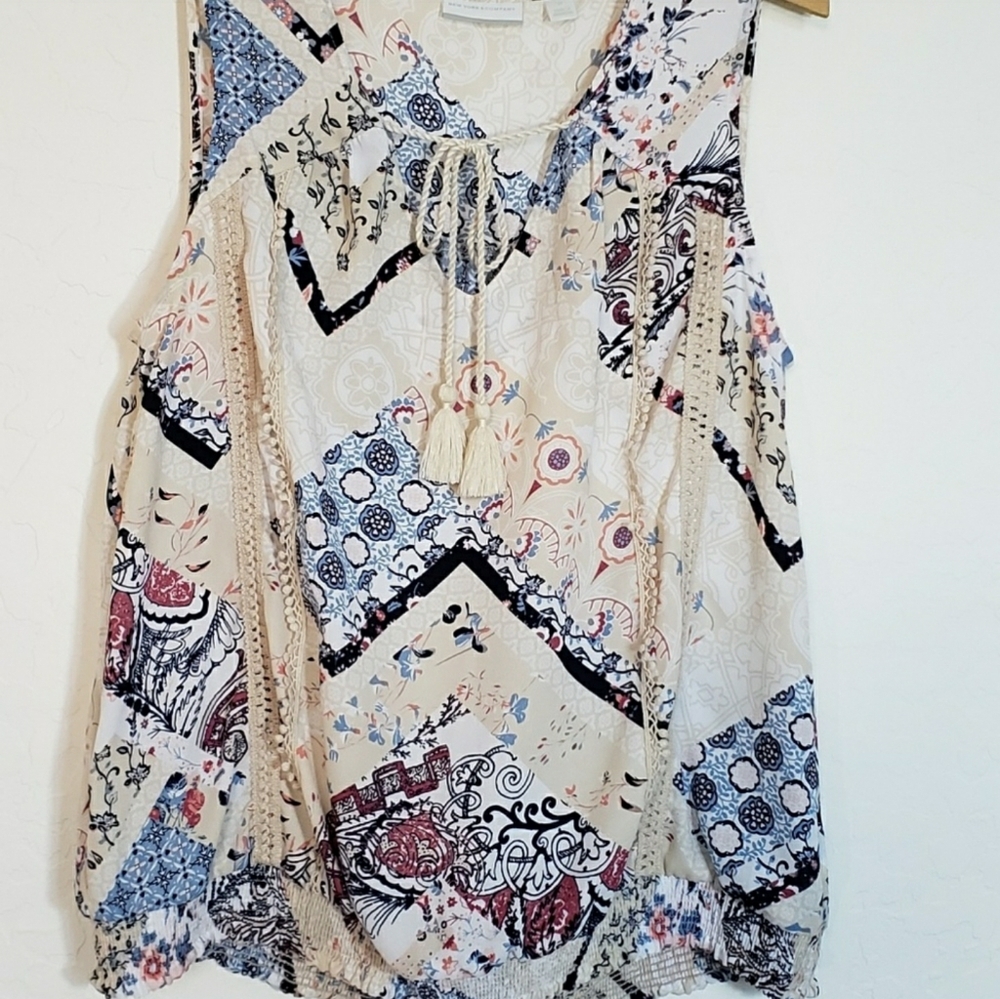 New York & Co Sleeveless Summer Blouse Top